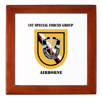 1SFGA - M01 - 03 - DUI - 1st Special Forces Group (Airborne) with Text - Keepsake Box