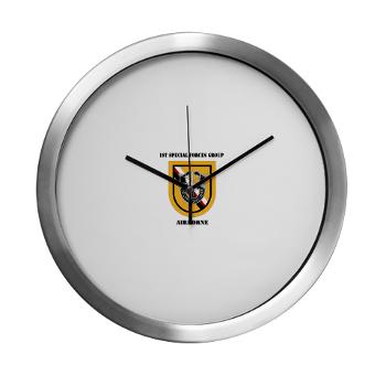 1SFGA - M01 - 03 - DUI - 1st Special Forces Group (Airborne) with Text - Modern Wall Clock