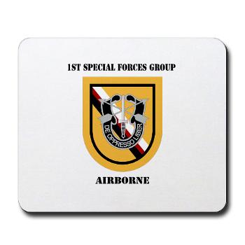 1SFGA - M01 - 03 - DUI - 1st Special Forces Group (Airborne) with Text - Mousepad
