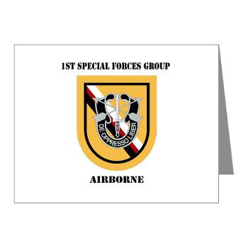 1SFGA - M01 - 02 - DUI - 1st Special Forces Group (Airborne) with Text - Note Cards (Pk of 20)