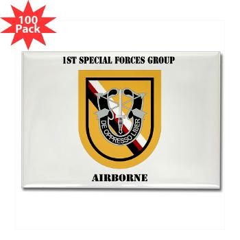 1SFGA - M01 - 01 - DUI - 1st Special Forces Group (Airborne) with Text - Rectangle Magnet (100 pack)