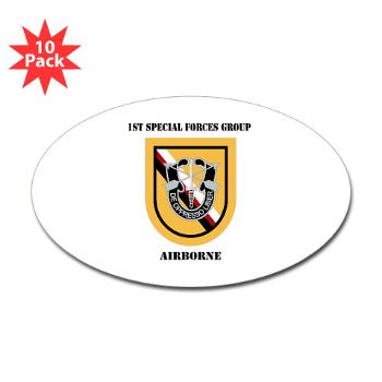 1SFGA - M01 - 01 - DUI - 1st Special Forces Group (Airborne) with Text - Sticker (Oval 10 pk)