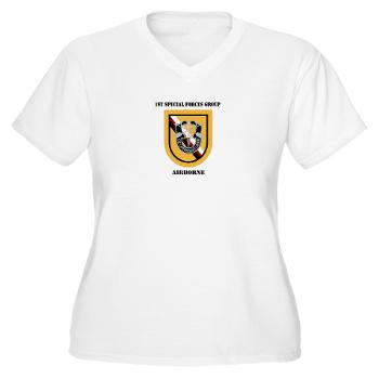 1SFGA - A01 - 04 - DUI - 1st Special Forces Group (Airborne) with Text - Women's V-Neck T-Shirt