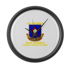 1s409rc - M01 - 03 - DUI - 1st Squadron - 409th Regiment (CAV)(TS) with Text Large Wall Clock
