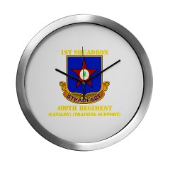 1s409rc - M01 - 03 - DUI - 1st Squadron - 409th Regiment (CAV)(TS) with Text Modern Wall Clock