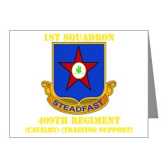 1s409rc - M01 - 02 - DUI - 1st Squadron - 409th Regiment (CAV)(TS) with Text Note Cards (Pk of 20)