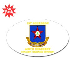 1s409rc - M01 - 01 - DUI - 1st Squadron - 409th Regiment (CAV)(TS) with Text Sticker (Oval 50 pk) - Click Image to Close