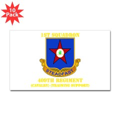 1s409rc - M01 - 01 - DUI - 1st Squadron - 409th Regiment (CAV)(TS) with Text Sticker (Rectangle 10 pk) - Click Image to Close