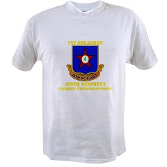 1s409rc - A01 - 04 - DUI - 1st Squadron - 409th Regiment (CAV)(TS) with Text Value T-Shirt