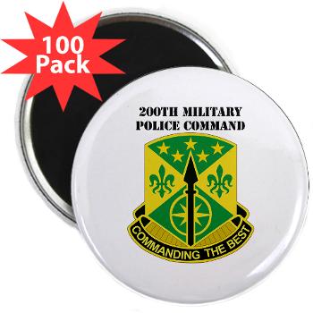 200MPC - M01 - 01 - DUI - 200th Military Police Command with Text - 2.25" Magnet (100 pack) - Click Image to Close