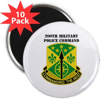 200MPC - M01 - 01 - DUI - 200th Military Police Command with Text - 2.25" Magnet (10 pack) - Click Image to Close