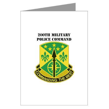 200MPC - M01 - 02 - 200th Military Police Command with Text - Greeting Cards (Pk of 10) - Click Image to Close