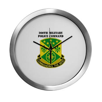 200MPC - M01 - 03 - 200th Military Police Command with Text - Modern Wall Clock