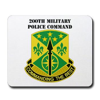 200MPC - M01 - 03 - 200th Military Police Command with Text - Mousepad - Click Image to Close