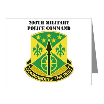 200MPC - M01 - 02 - 200th Military Police Command with Text - Note Cards (Pk of 20) - Click Image to Close