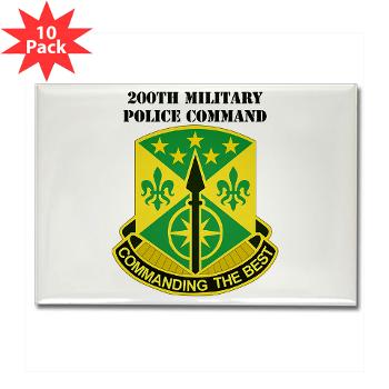 200MPC - M01 - 01 - 200th Military Police Command with Text - Rectangle Magnet (10 pack) - Click Image to Close