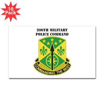 200MPC - M01 - 01 - 200th Military Police Command with Text - Sticker (Rectangle 10 pk)