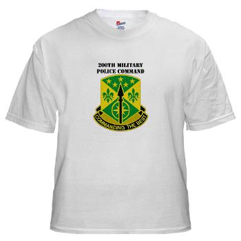 200MPC - A01 - 04 - 200th Military Police Command with Text - White T-Shirt