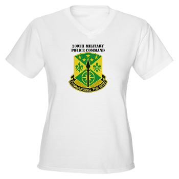 200MPC - A01 - 04 - DUI - 200th Military Police Command with Text - Women's V -Neck T-Shirt - Click Image to Close