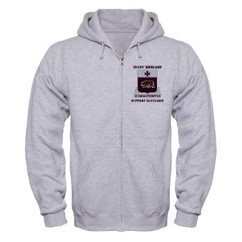 201BSB - A01 - 03 - DUI - 201st Bde - Support Battalion with Text Zip Hoodie