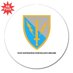 201BFSB - M01 - 02 - SSI - 201st Battlefield Surveillance Brigade with Text 3" Lapel Sticker (48 pk)