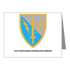 201BFSB - M01 - 02 - SSI - 201st Battlefield Surveillance Brigade with Text Note Cards (Pk of 20)