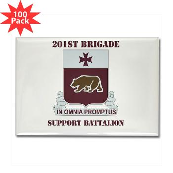 201BSB - M01 - 01 - DUI - 201st Bde - Support Battalion with Text Rectangle Magnet (100 pack)