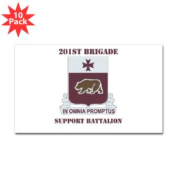 201BSB - M01 - 01 - DUI - 201st Bde - Support Battalion with Text Sticker (Rectangle 10 pk)