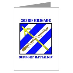 203BSB - M01 - 02 - DUI - 203rd Brigade Support Battalion with Text Greeting Cards (Pk of 20)