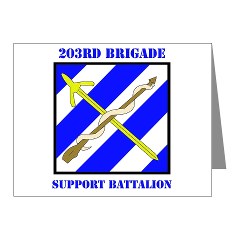203BSB - M01 - 02 - DUI - 203rd Brigade Support Battalion with Text Note Cards (Pk of 20)
