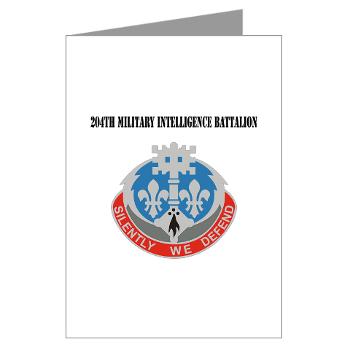 204MIB - M01 - 02 - DUI - 204th Military Intelligence Battalion with Text - Greeting Cards (Pk of 10) - Click Image to Close