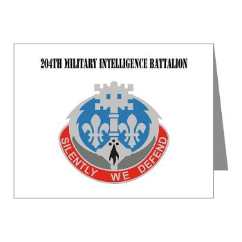 204MIB - M01 - 02 - DUI - 204th Military Intelligence Battalion with Text - Note Cards (Pk of 20)