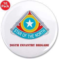 205IB - M01 - 01 - DUI - 205th Infantry Brigade with Text 3.5" Button (10 pack)