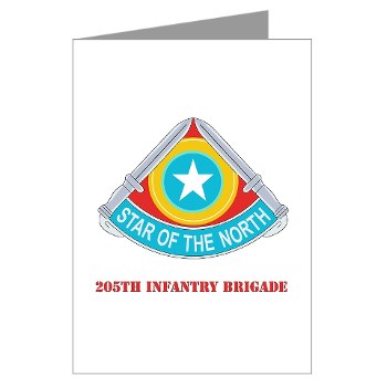 205IB - M01 - 02 - DUI - 205th Infantry Brigade with Text Greeting Cards (Pk of 10) - Click Image to Close