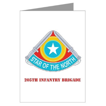 205IB - M01 - 02 - DUI - 205th Infantry Brigade with Text Greeting Cards (Pk of 20) - Click Image to Close