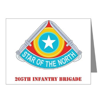 205IB - M01 - 02 - DUI - 205th Infantry Brigade with Text Note Cards (Pk of 20) - Click Image to Close