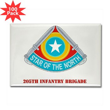 205IB - M01 - 01 - DUI - 205th Infantry Brigade with Text Rectangle Magnet (100 pack)