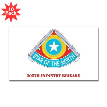 205IB - M01 - 01 - DUI - 205th Infantry Brigade with Text Sticker (Rectangle 10 pk)