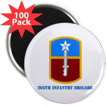 205IB - M01 - 01 - SSI - 205th Infantry Brigade with Text 2.25" Magnet (100 pack)