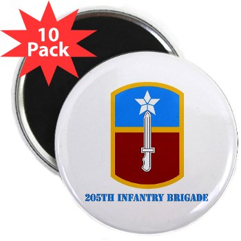 205IB - M01 - 01 - SSI - 205th Infantry Brigade with Text 2.25" Magnet (10 pack) - Click Image to Close