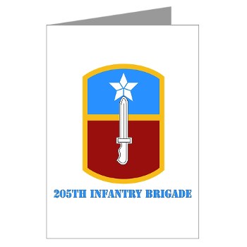 205IB - M01 - 02 - SSI - 205th Infantry Brigade with Text Greeting Cards (Pk of 10)
