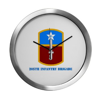 205IB - M01 - 03 - SSI - 205th Infantry Brigade with Text Modern Wall Clock