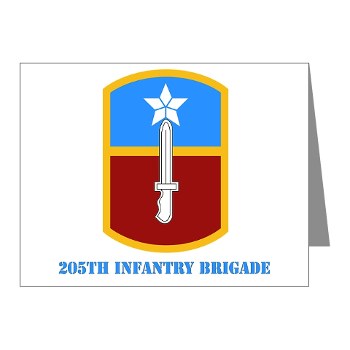 205IB - M01 - 02 - SSI - 205th Infantry Brigade with Text Note Cards (Pk of 20)