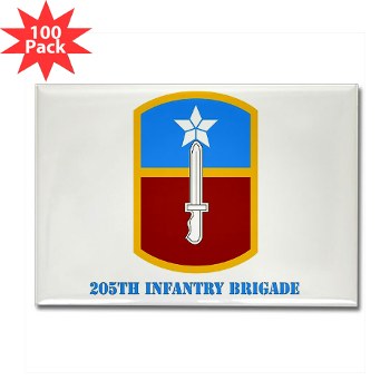 205IB - M01 - 01 - SSI - 205th Infantry Brigade with Text Rectangle Magnet (100 pack)