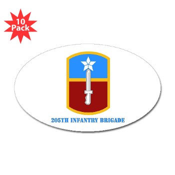 205IB - M01 - 01 - SSI - 205th Infantry Brigade with Text Sticker (Oval 10 pk) - Click Image to Close