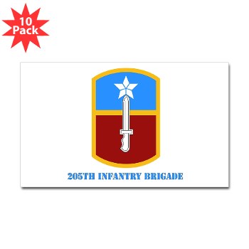 205IB - M01 - 01 - SSI - 205th Infantry Brigade with Text Sticker (Rectangle 10 pk)