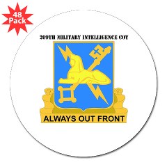209MIC - M01 - 01 - DUI - 209th Military Intelligence Coy with text - 3" Lapel Sticker (48 pk) - Click Image to Close