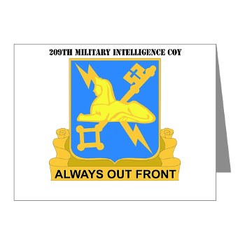 209MIC - M01 - 02 - DUI - 209th Military Intelligence Coy with text - Note Cards (Pk of 20)