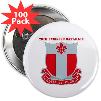 20EB - M01 - 01 - DUI - 20th Engineer Bn with Text - 2.25" Button (100 pack)