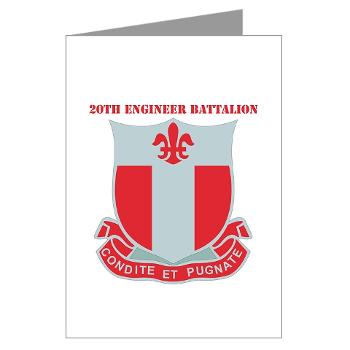 20EB - M01 - 02 - DUI - 20th Engineer Bn with Text - Greeting Cards (Pk of 10)
